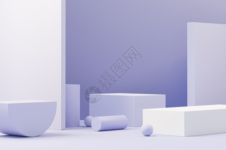 盒子紫色盒子2022年产品展示和广告设计时用非常Peri颜色的美容讲台3d翻版 最低面粉天空和Mreamy土地场景 浪漫概念目录风格插图奢华背景