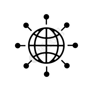 全球网络矢量图标图插图背景图片
