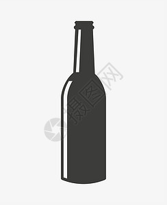 白酒瓶白背景上孤立的酒瓶图标插画