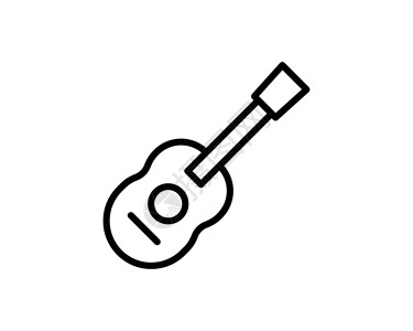 原声吉他线图标 用于移动概念和网页设计的线性风格标志 吉他乐器轮廓矢量图标 符号 标志插图 像素完美矢量图形背景图片