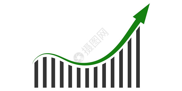 股票市场箭头 图表板 图表表显示不断上升的趋势率加密货币币值背景图片