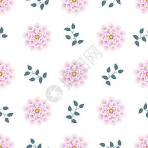 无缝花纹粉色纺织品挂毯墙纸植物极简织物卡片白色叶子背景图片