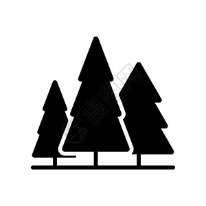 图标树Conifer 森林矢量 glyph 图标 自然符号生态回收木头季节树干花园插图公园木材松树插画