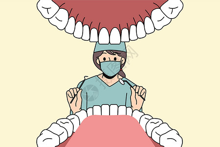 研究口腔学概念的牙医高清图片