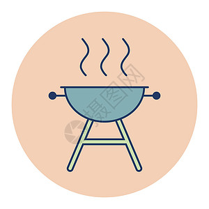 烧烤烧烤野餐矢量 ico插图烹饪木炭食物派对牛肉标识牛扒后院标签背景图片