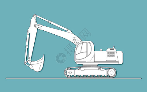 加机带用切纸技术绘制鹅肉挖土机的矢量图设计图片