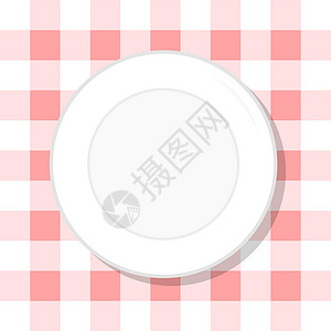 股票红素材红桌布健康膳食的空盘子 矢量说明 简单平板股票图象 卫生食品营养板样板插画