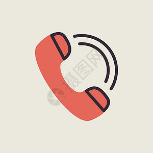 电话听筒矢量图标 电子商务标志商业细胞服务网络按钮讲话插图互联网背景图片