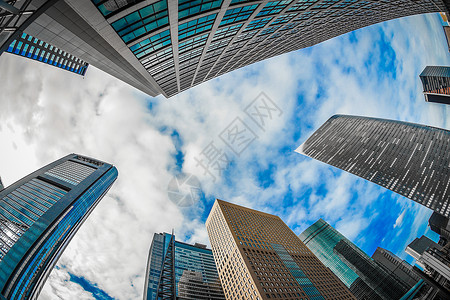 扬州关东街蓝天高层建筑高清图片