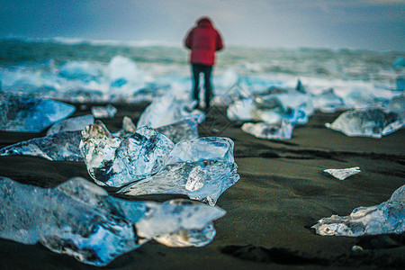 奥伦佐约尔斯·奥鲁伦钻石海滩(冰岛)背景