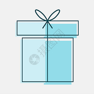蓝色礼物盒 立方形 首弓优雅设计图片