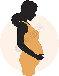 孕妇轮廓一位年轻孕妇的轮廓插画