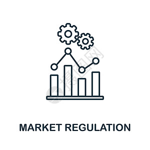 市场方案市场监管图标 市场经济系列中的线条元素 用于网页设计 信息图表等的线性市场监管图标标志插画