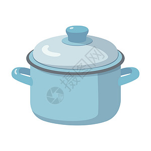松茸鸡锅具有汤白背景的现实金属锅矢量蔬菜卡通片美食平底锅厨房洋葱餐厅用具菜单食物插画