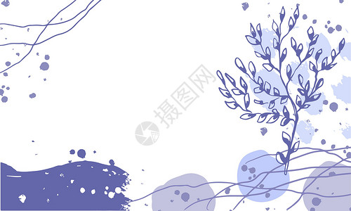 最微小的紫色抽象横幅 彩色极深边界装饰品薰衣草海报墨水紫丁香调色板海浪草图传单背景图片