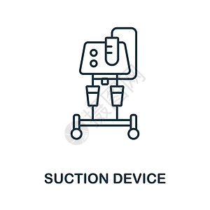 抽吸装置图标 医疗设备系列中的线元素 用于网页设计 信息图表等的线性吸力装置图标标志背景图片