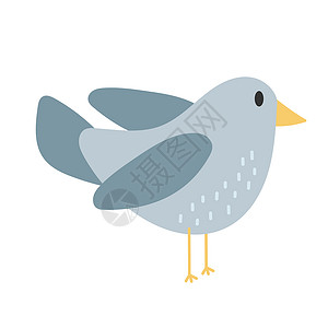 矢量小鸟可爱的鸟类动物  手持卡通矢量在白色上绘制简单样式小鸟卡片航班翅膀羽毛荒野艺术夫妻插图麻雀背景