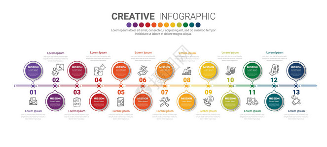 帕拉第奥式带有第13号演示式选项的Infographic设计模板设计图片
