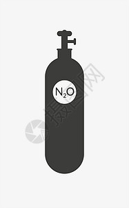 圆角图标白色背景上的氧化氮气瓶图标插画