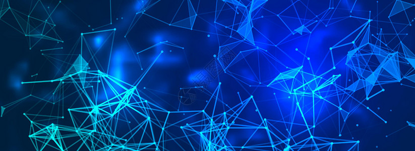 高丛蓝莓带有多边形形 连接点和线条的抽象数字技术背景 连接结构 大数据可视化(Big Data)设计图片