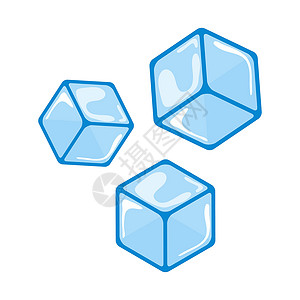 纤体霜详情页冰立方体 简单的矢量插图在白色背景中被隔离插画