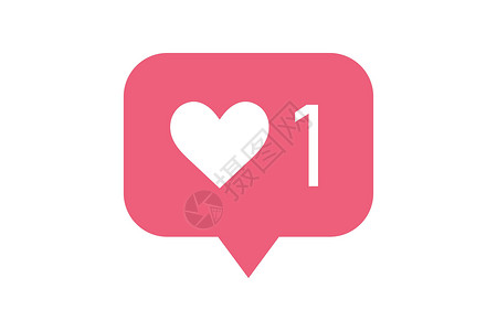 像图标通知一样 社交网络的心脏投票红色社会追随者朋友们按钮背景图片