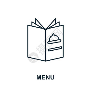 移动菜单菜单图标 餐厅系列中的线条元素 用于网页设计 信息图表等的线性菜单图标符号插画