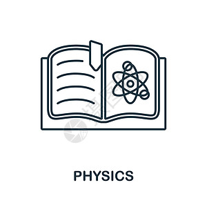 热力学物理图标 学校教育收藏中的线条元素 用于网页设计 信息图表等的线性物理图标标志插画