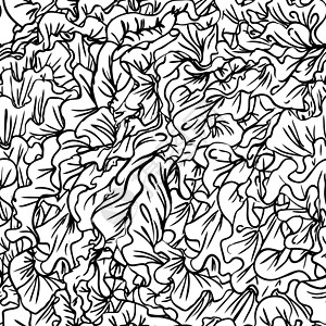 多余矢量无缝的黑白抽象手绘模式纺织品黑色白色织物海洋风格墙纸荷叶装饰品窗饰插画