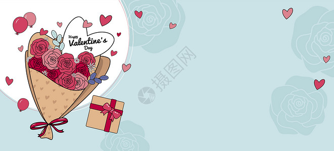 玫瑰和礼物盒配有心矢量插图的玫瑰花束和礼品盒设计概念设计的万圣节情人节横幅叶子派对花束卡通片礼物卡片玫瑰丝带婚礼礼物盒插画