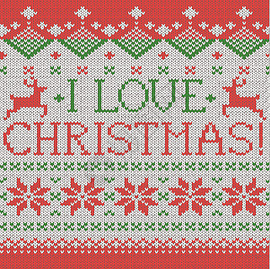 我爱圣诞节 斯堪的纳维亚无缝编织式与鹿刺绣织物手工手工业材料羊毛插图奇思妙想传统墙纸背景图片