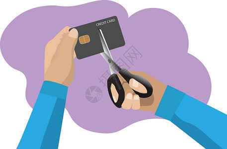 信用卡压力由于兴趣浓厚而削减信用卡设计图片