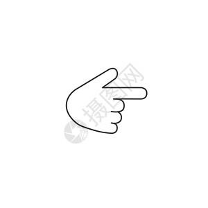 网页指向素材手用手指线图标 用于移动概念和网页设计的线性风格标志 指向手指右轮廓矢量图标 符号 标志插图 矢量图形光标网络电脑拇指商业信号艺插画