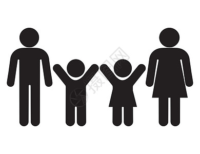 家庭社交家庭家长和孩子的标志插画