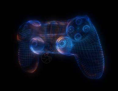 游戏图素材由黑色背景上多彩色粒子组成的视频游戏控制器互联网3d团队拱廊活动运动服务手柄乐趣手机背景