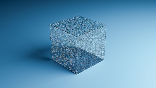碎裂玻璃立方体小碎片爆炸  插图 3D正方形身体推介会艺术品几何学盒子艺术蓝色海报计算机背景图片