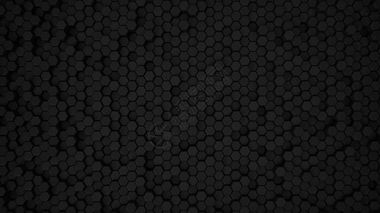 三维网格抽象六边形黑色几何表面环 5 黑色 深午夜黑色中的深色最小六角网格图案动画 干净的背景与光滑的黑色六边形形状背景