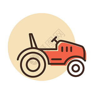 拖拉矢量图标运输插图乡村车辆农场农业收获收成场地农民背景图片