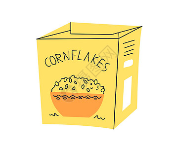 杜兰小麦Cornflake 早餐食品 包装 木制简单平手绘画风格设计图片