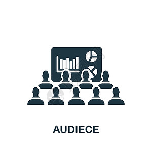 观众图标Audiece 图标 用于模板 网络设计和信息图的单色简单图标房间扬声器商业图表演讲班级讨论办公室商务教育设计图片
