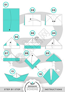 船舶折纸船计划指导性移动模式高清图片