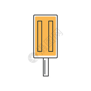 冰糖牛奶炖木瓜白色背景上隔绝的时尚薄细线冰淇淋图标  矢量圣代甜点胡扯晶圆小吃卡通片水果锥体巧克力插图插画