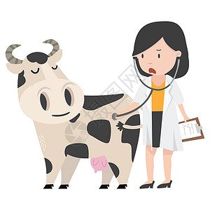宠物疫苗带医生的病牛猪流感设计图片