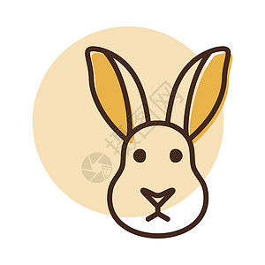 兔子图标 它制作图案的农场动物矢量食物农业插图野兔化身家畜标签哺乳动物宠物背景图片