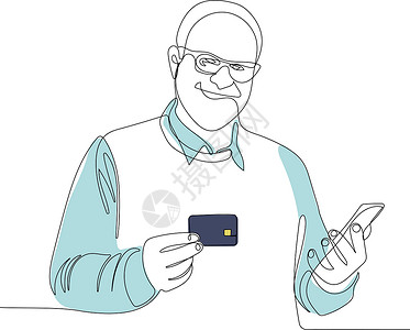 带着信用卡的长者 可喜可喜设计图片
