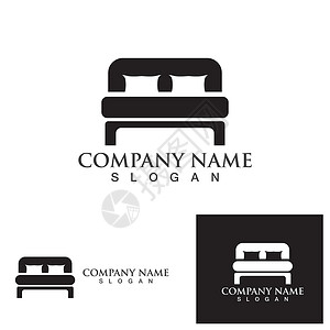 家具公司床标志和符号矢量eps10卧室插图毯子床垫公司休息羽绒被商业家具枕头插画