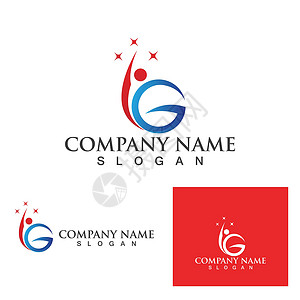 关心家人字体人字母初始徽标 G互联网运动品牌医疗金融公司身份团体插图训练设计图片