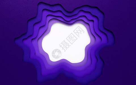 切纸和多层解药背景 3D投影横幅紫色折纸渲染图层空白卡片波浪状海浪标识背景图片