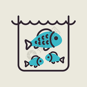 鱼在池塘或水族馆矢量 ico波浪动物尾巴午餐插图鳟鱼钓鱼眼睛背景图片