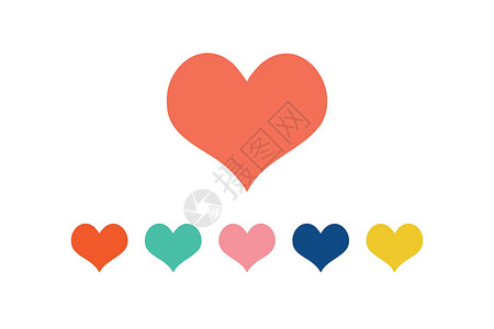 心形图标颜色变化 您设计的的心脏符号 四种颜色变化背景图片